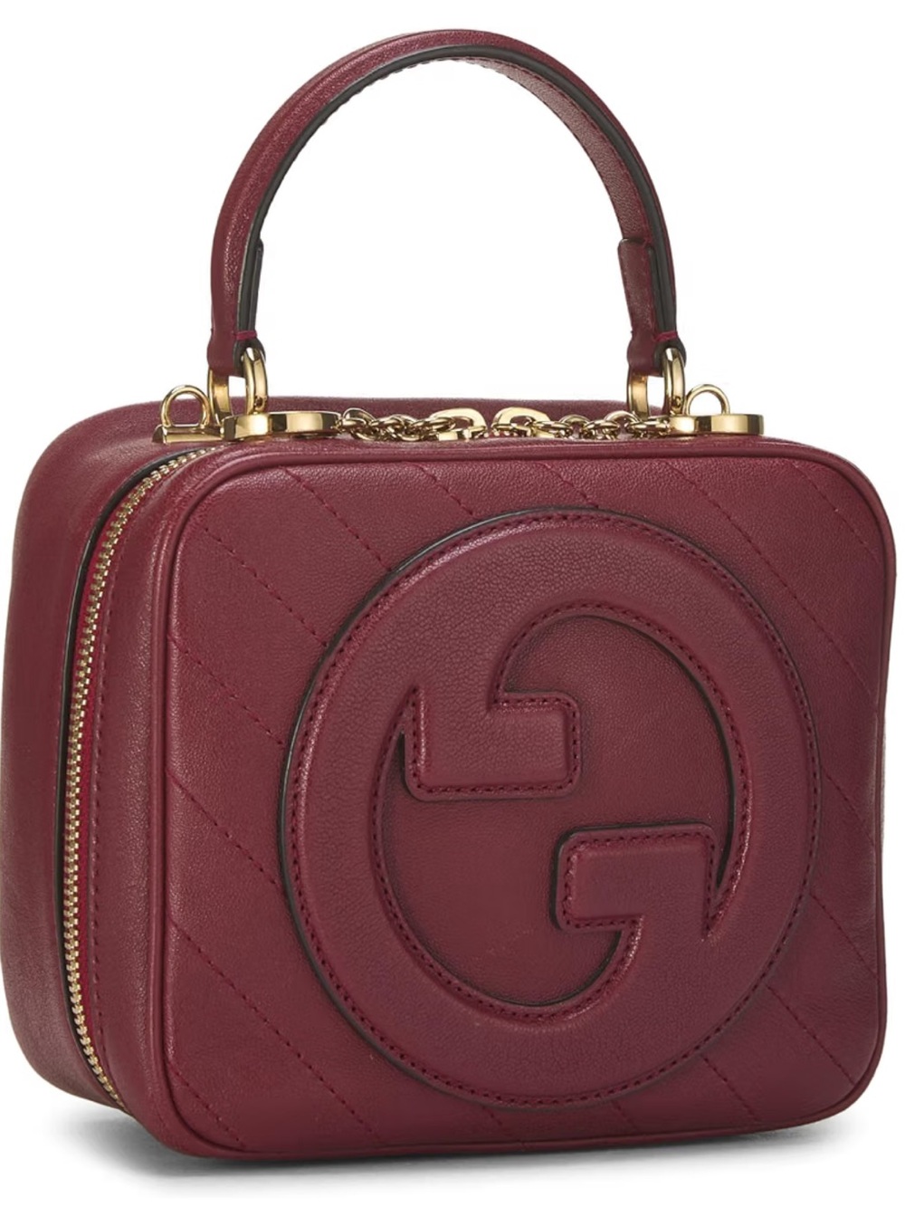 GG Gucci Leather SOHO Top Handle Camera Bag Moody Red Gold Multiway Crossbody EC